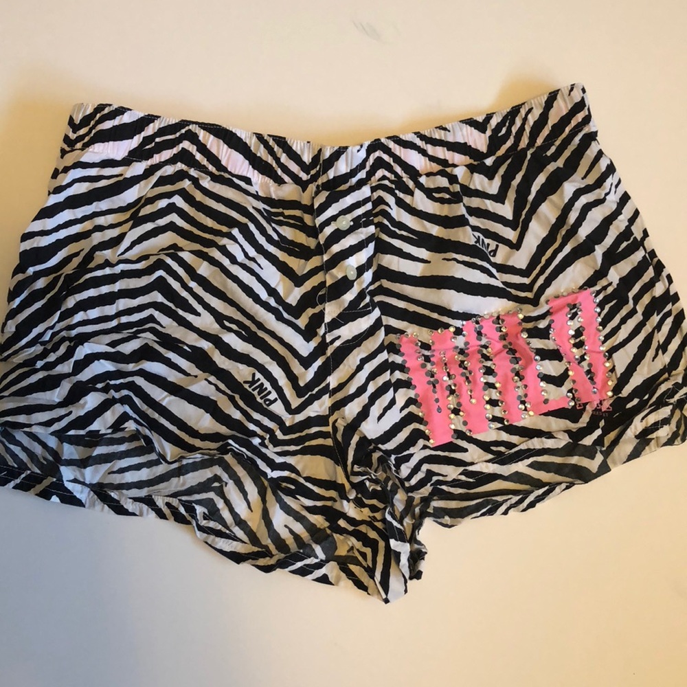 Victoria secret pink zebra print sleep shorts